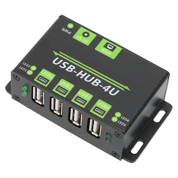 Industriell expansionshubbadapter 4-portars USB2.0 Multipel skyddskretsar Multigränssnittshubb 100V‑240VUS-kontakt