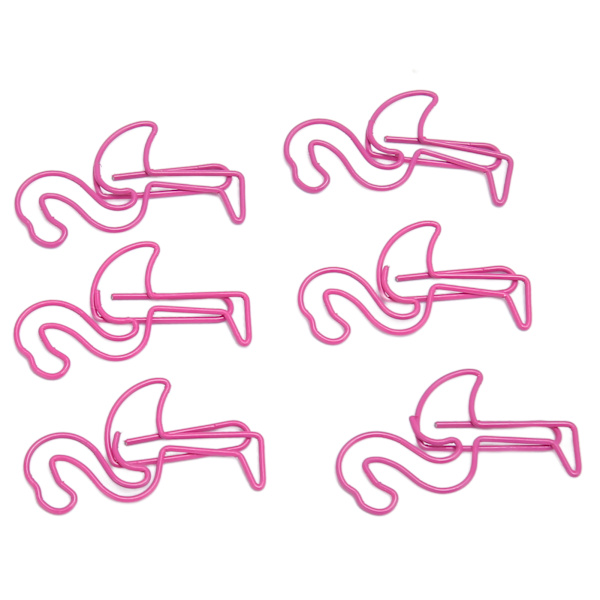 100 stk papirclips Multifunktions fugleformet metal papirclips sæt til dokumentklassificering Rose rød