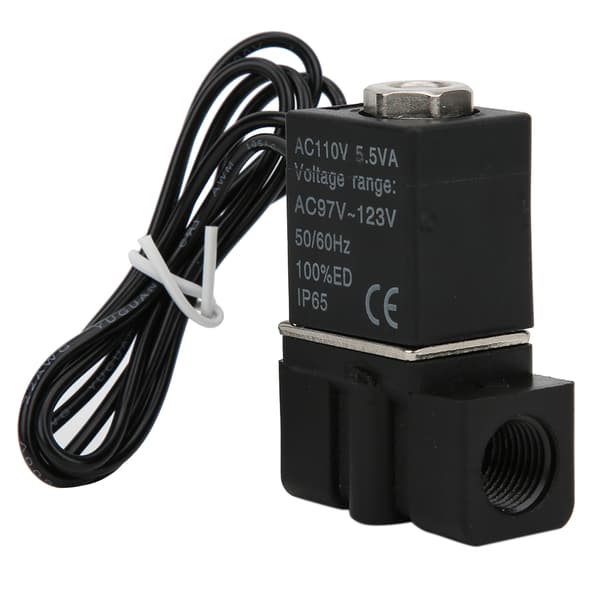 Hurtigreagerende plast elektrisk magnetventil 110V 2 positioner 2-vejs luft vand olie G1/4