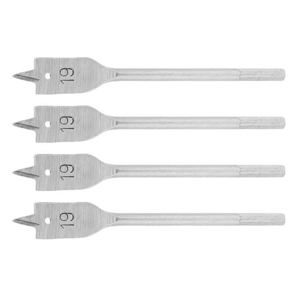 4 stk. Spade Bor Bitsæt Paddle Fladt Bit Højkarbonstål Træbearbejdning Håndværktøj Hardware 19mm