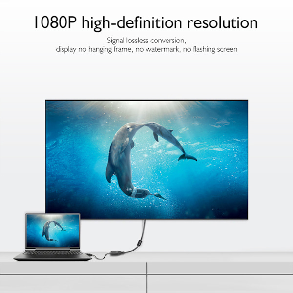 Multifunktionell USB C till VGA-adapter Typ C till VGA-adapterkonverter