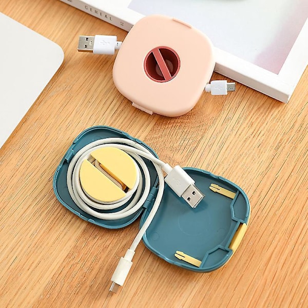 3 kpl Johdon Käärijä Järjestäjä Pyöreä USB-kaapelin Kelaaja 2 in 1 Kaapelin Kelaaja Datakaapelin Järjestäjä, USB-kaapelille, Kuulokkeille,