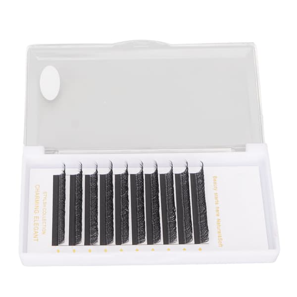 YY Vippeextensions D Curl 0.07mm 13mm D Curl Volume Bløde Sorte 10 Rækker Falske Vipper til Begyndere