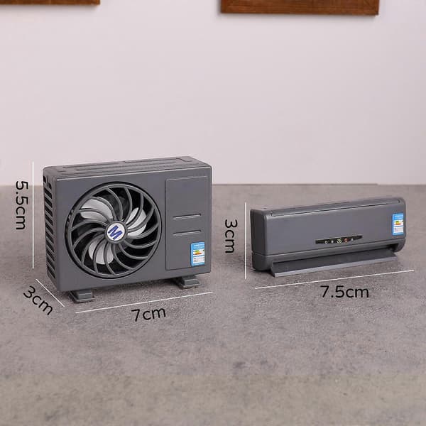 Child-Safe Solar-Powered Air Conditioner Model Realistic ABS Design Enhances Dollhouse Interactive Play And Creativity Gray Gray