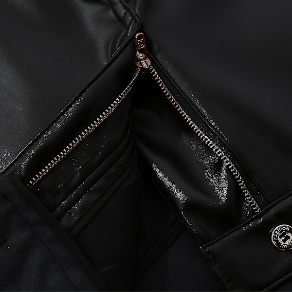 Youthup Svarta Stretch-jeans i konstläder för män EU 36