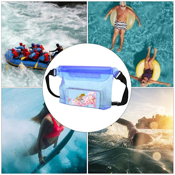Vedenpitävä Fanny Pack -vyölaukku urheiluun, veneilyyn, uintiin, snorklaukseen (sininen)