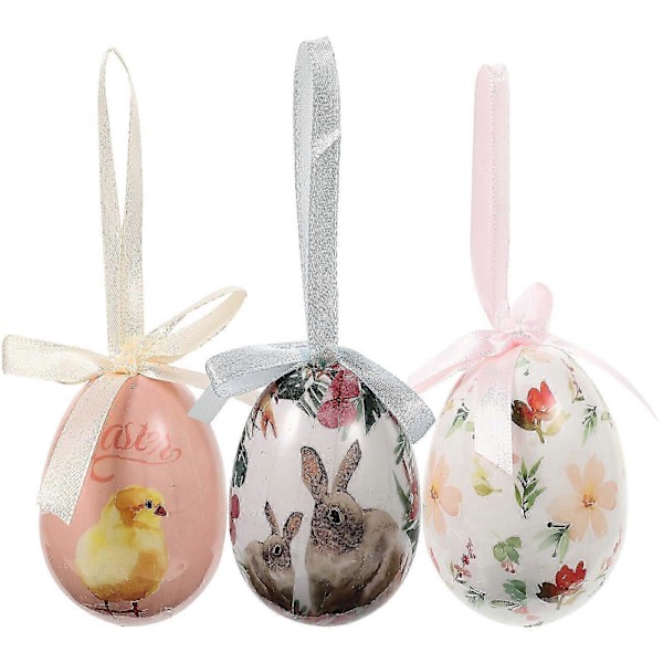 3 st Påskägg Hängande Ornament Påsk Hängande Ägg Påskdekorationer Färgglada Dekorativa Ägg Som Visas 3