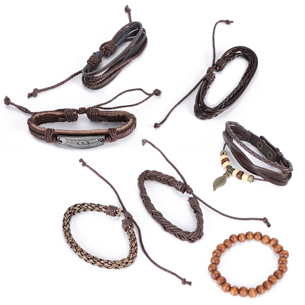 Unisex fashionabla vävda armband Retro Multilayer Bead Armband Smycken Tillbehör