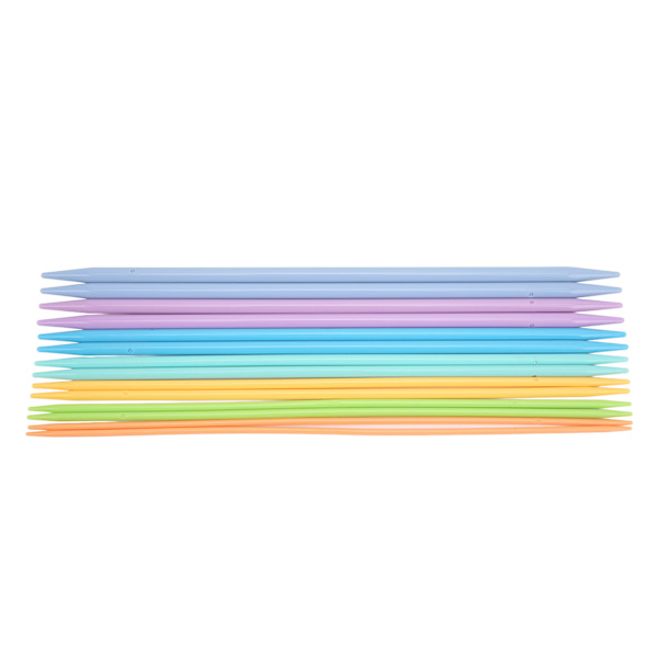 14 stk. dobbelt spidsede nåle - behageligt ergonomisk design - plastmateriale - forskellige farver