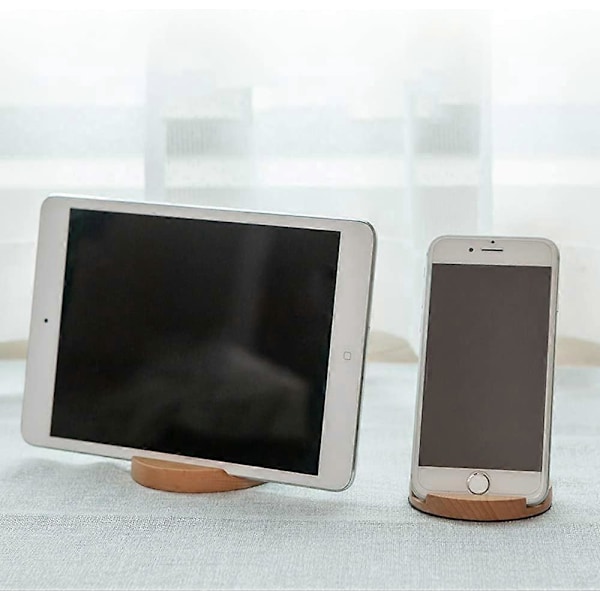 Sött Mobiltelefonställ med Canvasväska, Mobiltelefonställ i Trä Cool Kille Mobilhållare Skrivbordsställ Universal Skrivbordsställ för Smart Telefon iPad