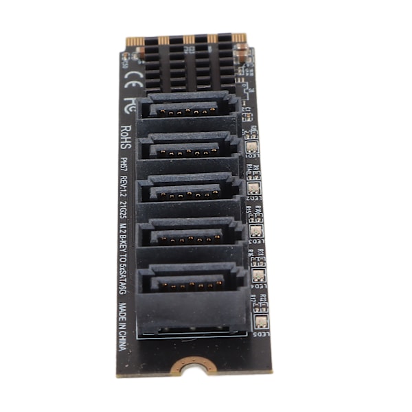 M.2 til SATA3.0 Riser-kort PH57 M.2 til SATA3.0 5-port harddisk-udvidelseskort PM-funktion PCI E til SATA-adapterkort