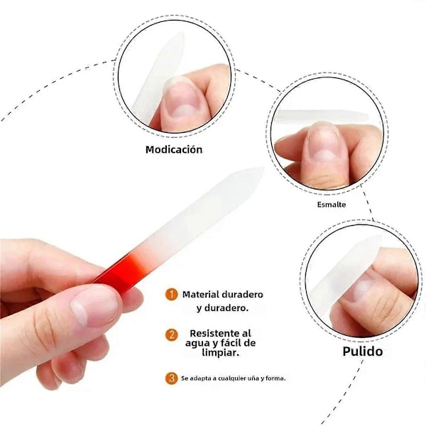1 stk. Professionel Glas Neglefil Assorterede Farver Dobbeltsidet Transparent Gradient Manicure DIY Skønhedsværktøjer til Kvinder og Piger 1 stk.3