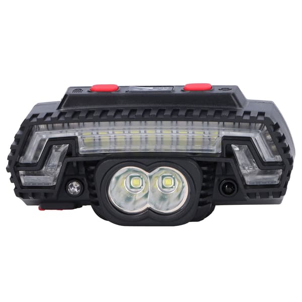 Multifunksjonell LED-hodelykt USB oppladbar hodelykt Vanntett vinkende smart sensor lommelykt for eventyr nattløping