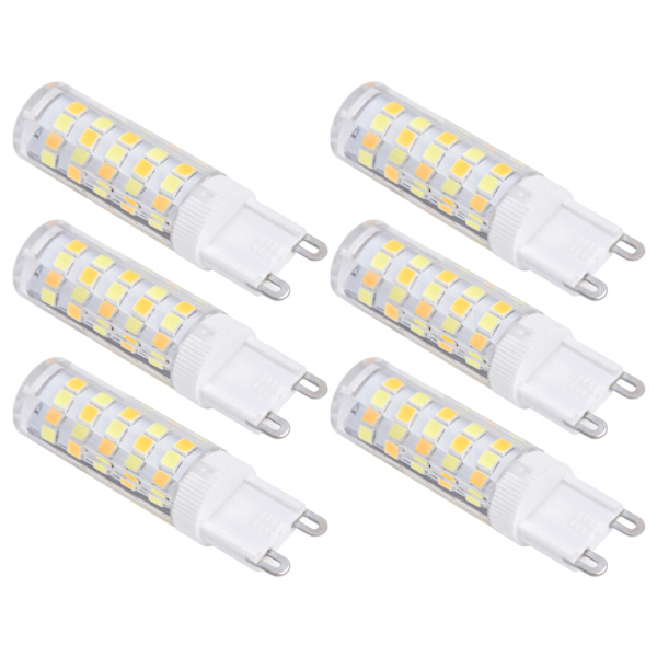 10 stk. G9 220V LED-pære, dæmpbar keramisk LED-pære, erstatter halogenpære til lysekrone G9 7W 64LED