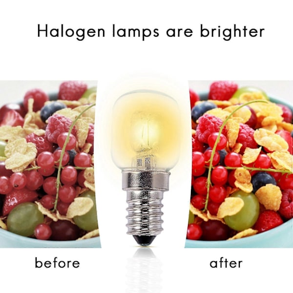 E14 Högtemperatur Lampa 500 Grader 25W Halogen Bubbla Ugnslampa E14 250V 25W Quartz Lampa Zekai
