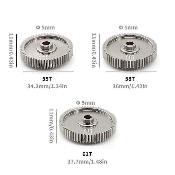 RC Bil Oppgradering Spur Gear 51004 for TT01 TT01D 1/10 RC Bil 55T