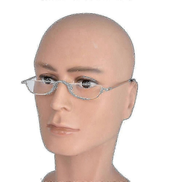 Læsebriller Metal Fjederhængsler Halvmåne Semi Rimless Læsere 1.0~ 4.0 2.50 styrke Rød