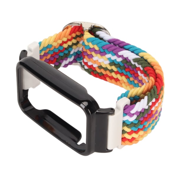 Stretch nylon flettet klokkerem med beskyttende støtfangerveske Tilbehør Passer til Mi Band 7 Pro Multicolor og svart veske