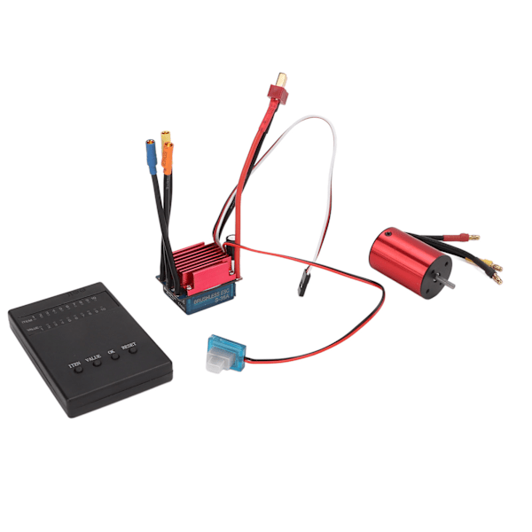 3800KV borstlös motor S35A ESC-kombination med ESC-programmeringskort Hög vridmoment borstlös kombinationssats för 1/14 för 1/16 RC-bil
