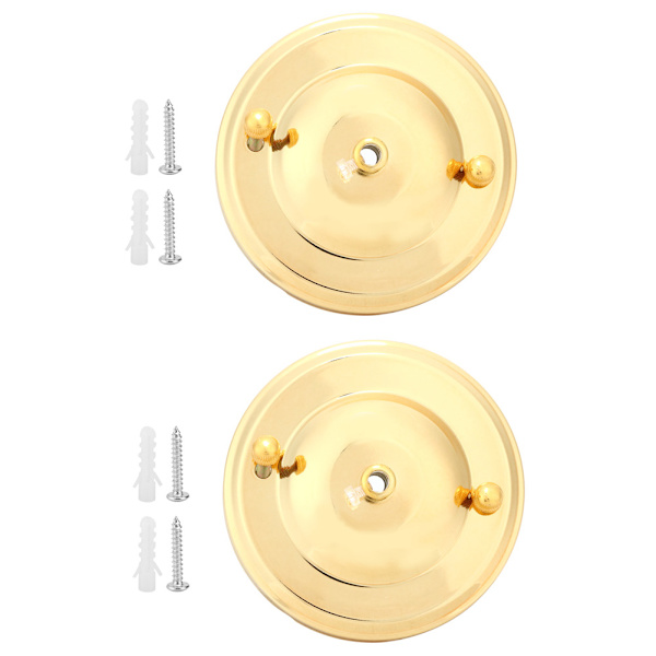 2 stk. Jern Loftslampe Baldakin Krog Lysekrone Pladeholder Dekoration DIY Montering Tilbehør Guld