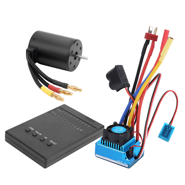80A borstlös ESC + 3650 2300KV borstlös motor + programmeringskort för 1:10 RC-bilmodell