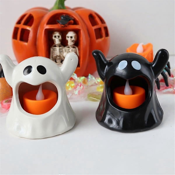 Halloween Spøkelsesdekor Batteridrevne LED-lys Flammehemmende Lys
