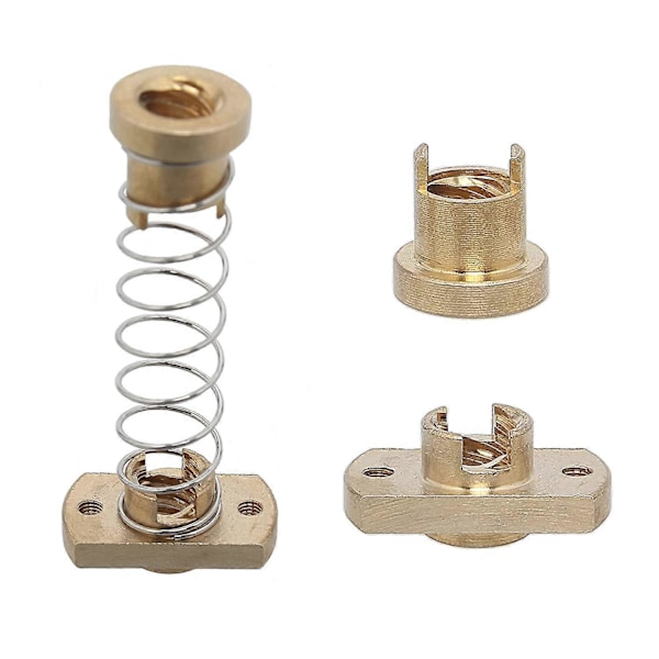 4st Mässingsfjäder Muttrar för Ender 3S 3 Pro CR10 Z-Axel T8 3D-Skrivare Anti-Glapp