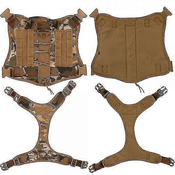 Tactical Dog Harness Nylonkahva Säädettävä Koulutusvaljas Lemmikin Työliivi Zekai Camouflage M