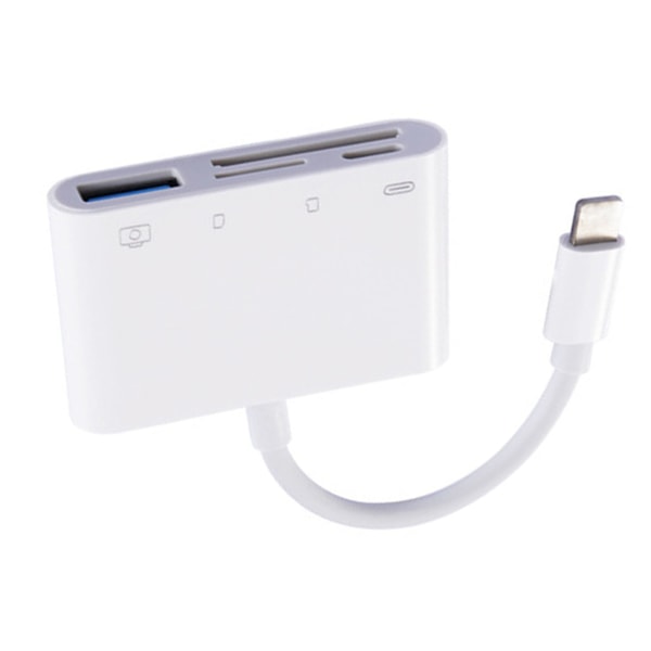 Minnekortadapter med ladeport Plug and Play 14 i 1 for IOS til SD TF USB ladekortleser