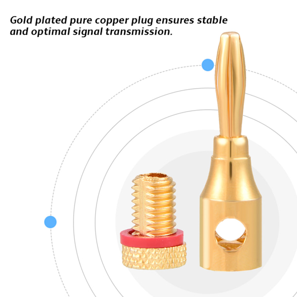 10 st Guldpläterade högtalare Bananplugg Wire Audio Connector Adapter
