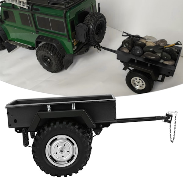 Aluminiumlegering Trailer Bil Hög Simulering RC Bilfordon Modell BarnleksakSvart