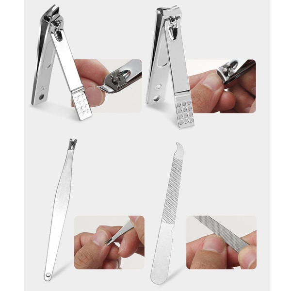8 stk Manicure Sæt Rustfrit Stål Bærbar Negle Clipper Pedicure Værktøj til Kvinder Mænd Hjem Salon Blå