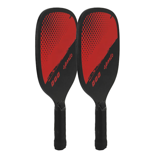 Pickleball-racketset med ergonomisk design, 1 par träpickleball-paddel med 4 bollar och bärväska för inomhus- och utomhusträning, röd