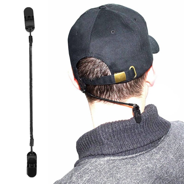 Black Cap Holder Hat Clip med oprullet ledning - Sæt med 3