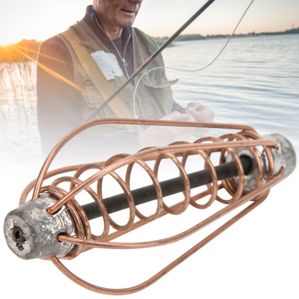 Bärbar metall fiskematare tillbehör för lockbetesbur med viktkopparfärg 25 g (6 st)