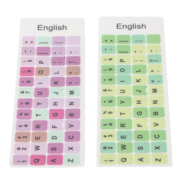 2st Tangentbordsdekaler Färgglada engelska språk Dammtät vattentät beläggning PVC-material Dator Keycaps Stickers C