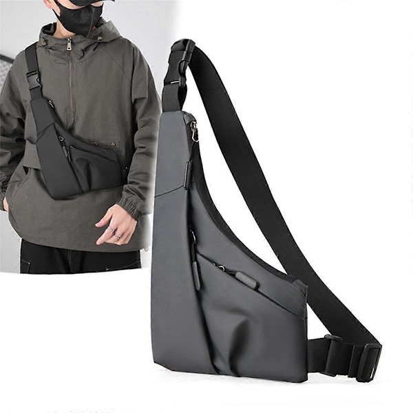 Nylon Vandtæt Messenger Taske, Tyverisikret Skjult Taske, Sort