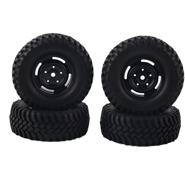 4 st 100 mm plast 1,9 tum fälg gummi fram och bak däck set för 1/10 RC Crawler bil