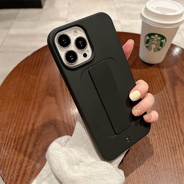 Silikone Stødsikkert Håndledsrem Håndholder Etui til iPhone 14 Pro Max/14 Pro/14 Plus/14 - Blødt Cover Sort til 14