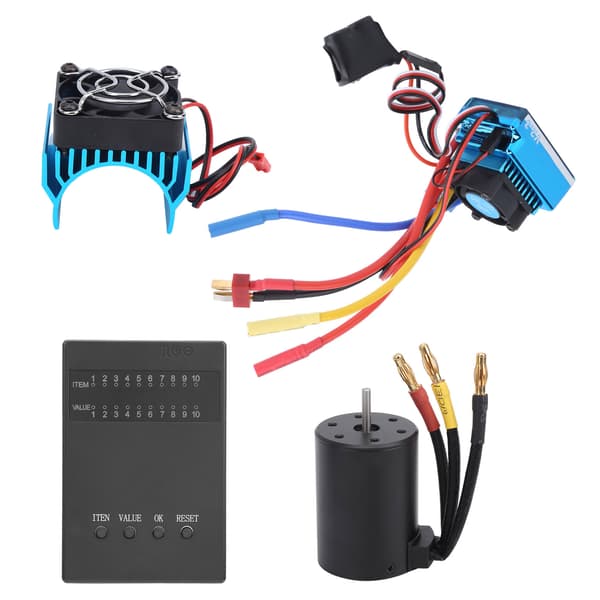 3650 Motor 2300KV+ 45A Børsteløs ESC Programkort Kølepladesæt til 1/10 RC Bil