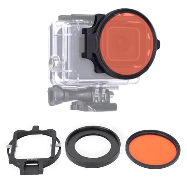 JUNESTAR Optisk Glas Undervandsdykning 58mm Rødt Filter med 16X Makroobjektiv til Gopro5 Action Kamera