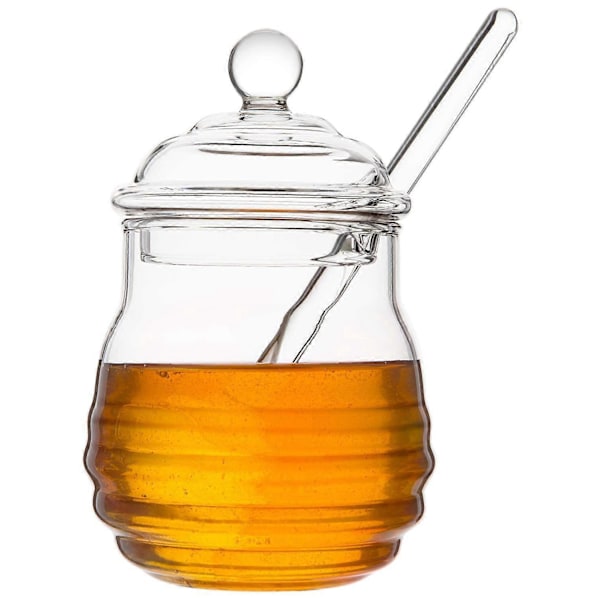 Glas Honungsburk med Skopa Transparent Honungskruka 265 ml, 9 Uns