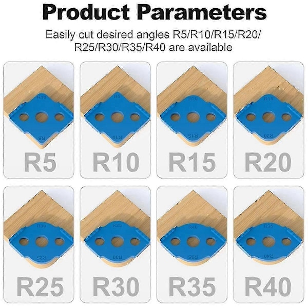 Radius Jig Fræseskabeloner 4 stk, Hjørneradius Fræseskabeloner, Høj Hårdhed Abs+cnc Fræsning Afrundede Hjørner Fræser