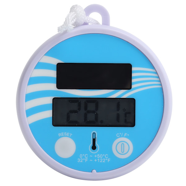 Flydende vandtermometer Elektronisk solopladning LCD-display Swimmingpooltermometer