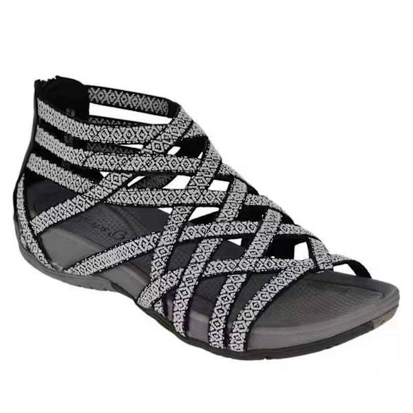 Dames Sommer Strand Hule Bandage Design Romerske Gladiator Sandaler43 Sort Hvid