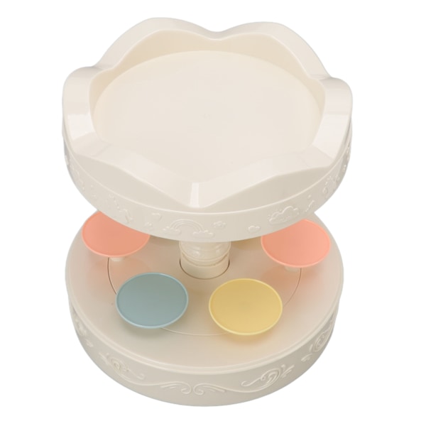 Roterande efterrättsmaskin Automatisk roterande dubbelskikts efterrättsdisplayställ Cupcake-displayplatta