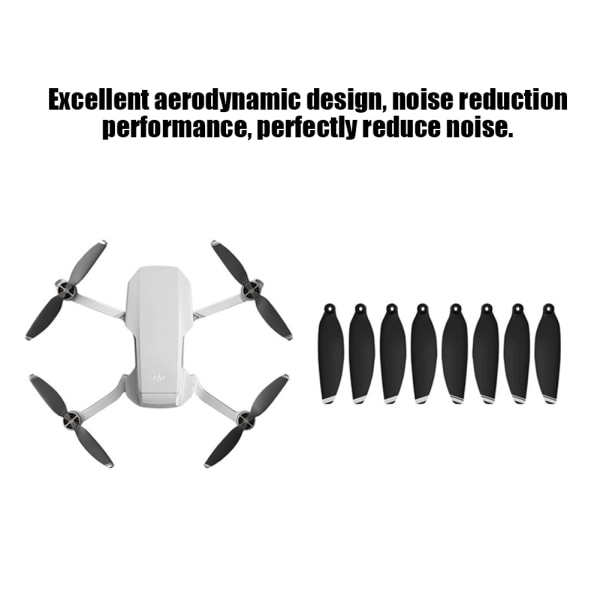 2 par RC-drönare 4726F propellerersättning brusreducering passar för DJI Mavic Mini (vit svart)