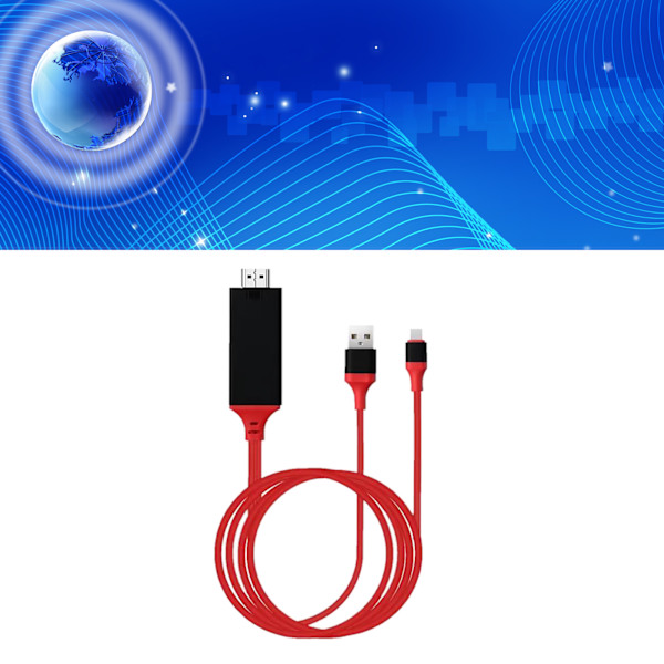 Adapterkabel Typ C till High Definition Multimedia Interface Kabel Adapter PVC Koppar för telefon Laptop Röd