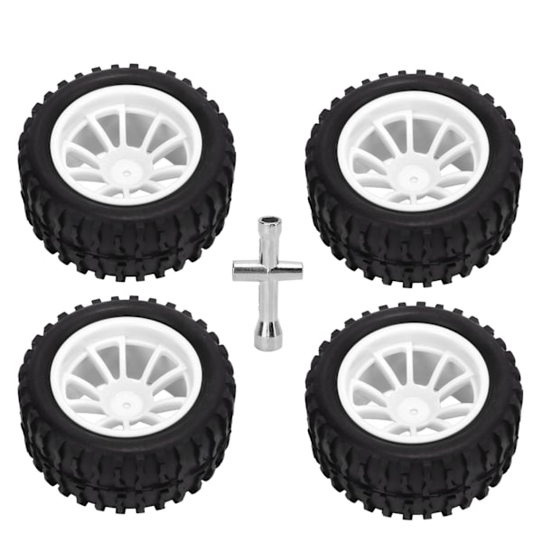 4 st RC-däck 1/10 RC-bil RC-däck RC-tillbehör för HSP 94111 94188 94108 Blanc