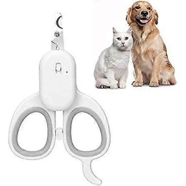 Kattnagelklippare, Bärbar Nagelklippare Kattnagelklippare, LED Husdjursnagelklippare med Lampa, Professionell